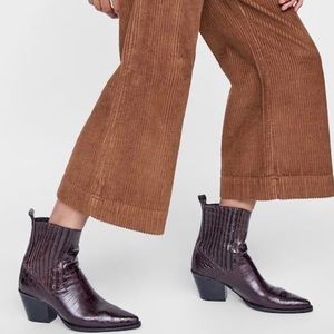 Zara  Animal Print Croc Ankle Boots SZ 37 US 6.5